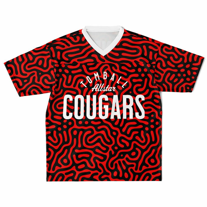 Tomball Cougars High School football jersey laying flat - front 