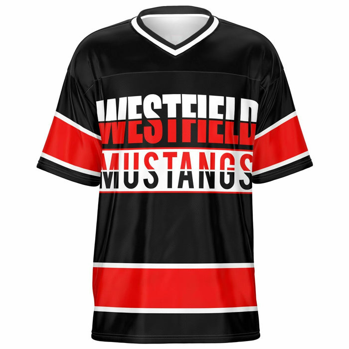 Westfield Mustangs High School football jersey -  ghost view - front
