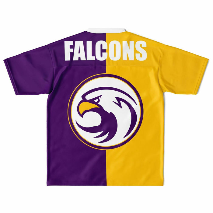 Jersey Village Falcons football jersey laying flat - back