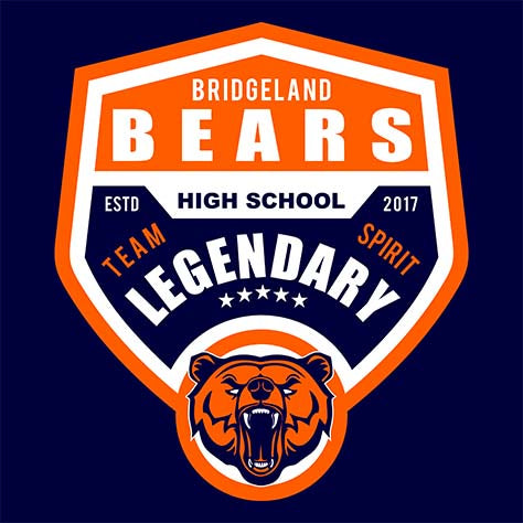 Bridgeland Bears Premium Navy Hoodie - Design 14