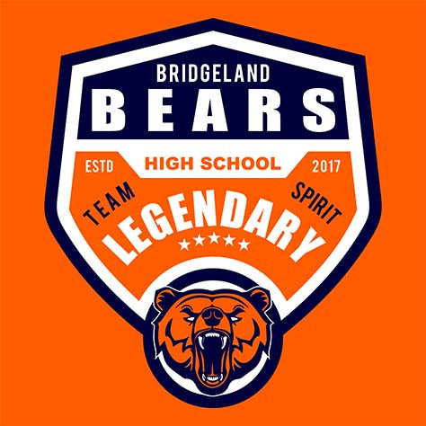 Bridgeland Bears Premium Orange T-shirt - Design 14