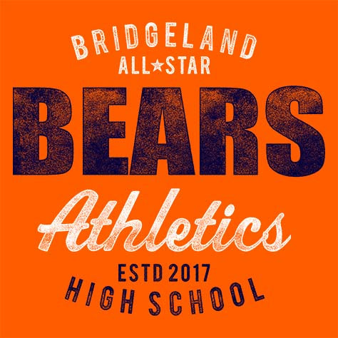 Bridgeland High School Bears Orange Garment Design 34