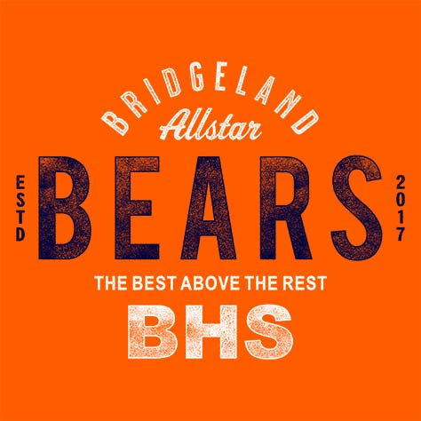 Bridgeland High School Bears Orange Garment Design 40