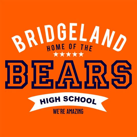 Bridgeland High School Bears Orange Garment Design 96
