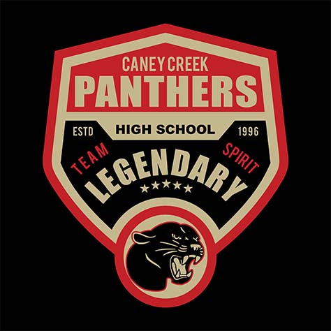 Caney Creek Panthers Premium Black Hoodie - Design 14