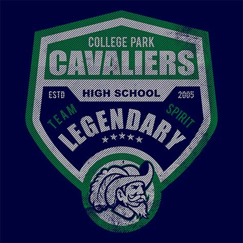 College Park Cavaliers Premium Navy T-shirt - Design 14