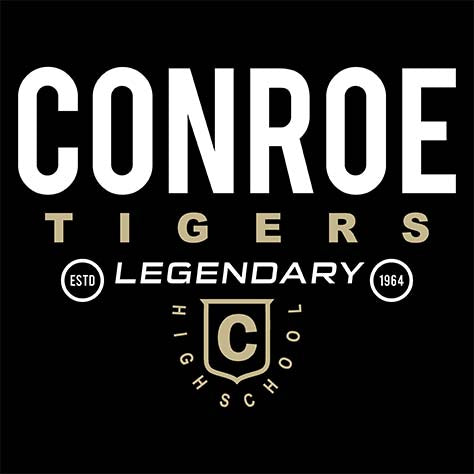 Conroe Tigers Premium Black Hoodie - Design 03