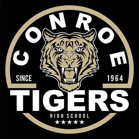 Conroe Tigers Premium Black Hoodie - Design 04