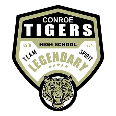 Conroe Tigers Premium White T-shirt - Design 14