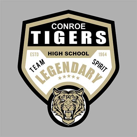 Conroe Tigers Premium Grey Hoodie - Design 14