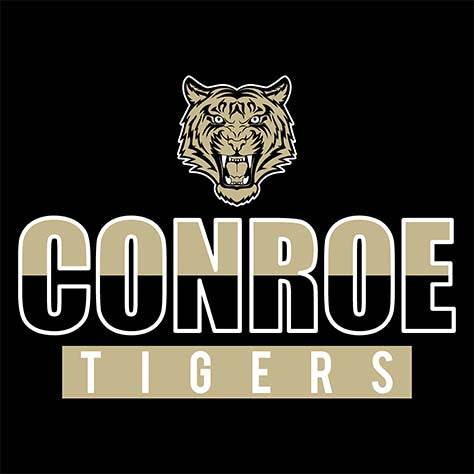 Conroe Tigers Premium Black Hoodie - Design 23