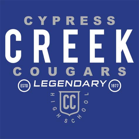 Cypress Creek High School Cougars Royal Blue Garment Design 03