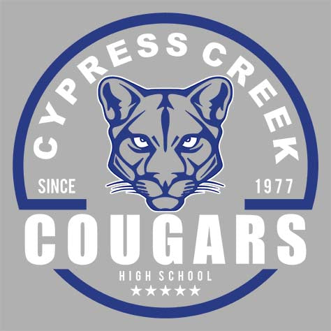 Cypress Creek Cougars Premium Grey Hoodie - Design 04