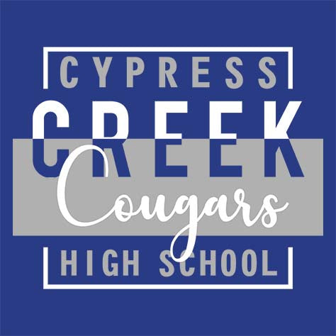 Cypress Creek High School Cougars Royal Blue Garment Design 05