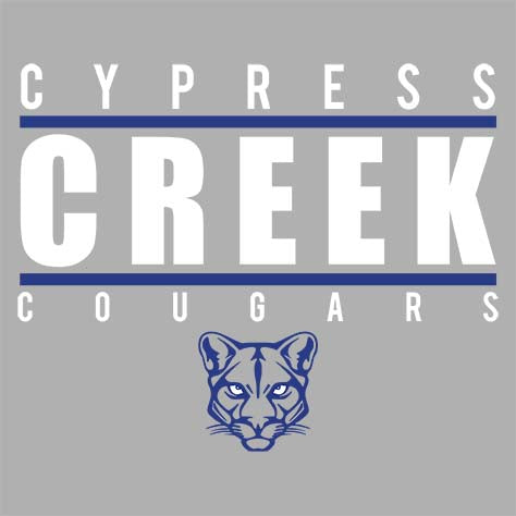 Cypress Creek High School Cougars Sports Grey Garment Design 07