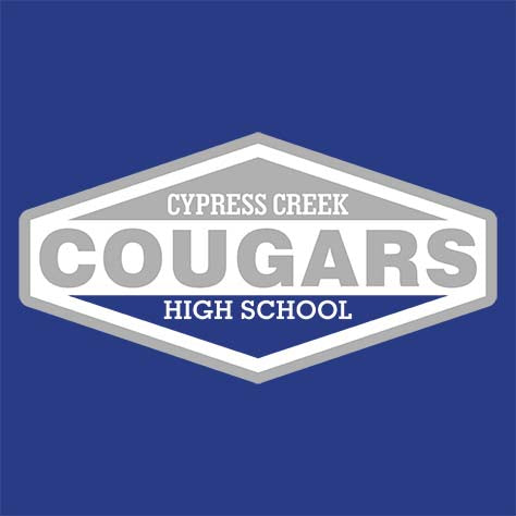 Cypress Creek Cougars Premium Royal Blue Hoodie - Design 09