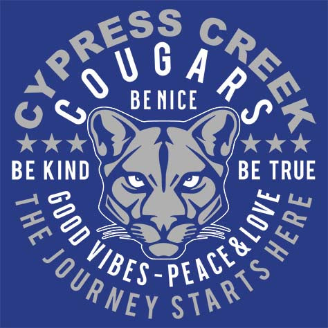 Cypress Creek Cougars Premium Royal T-shirt - Design 16