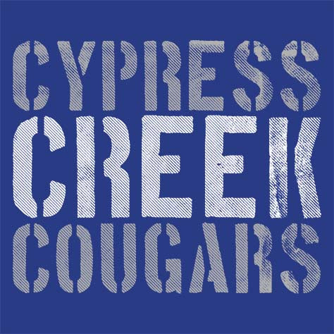 Cypress Creek High School Cougars Royal Blue Garment Design 17