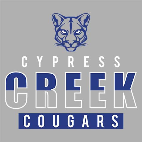 Cypress Creek High School Cougars Sports Grey Garment Design 23