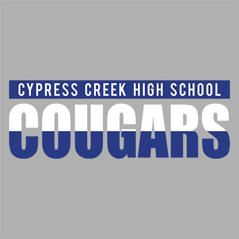 Cypress Creek High School Cougars Sports Grey Garment Design 25