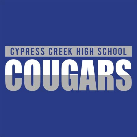 Cypress Creek High School Cougars Royal Blue Garment Design 25