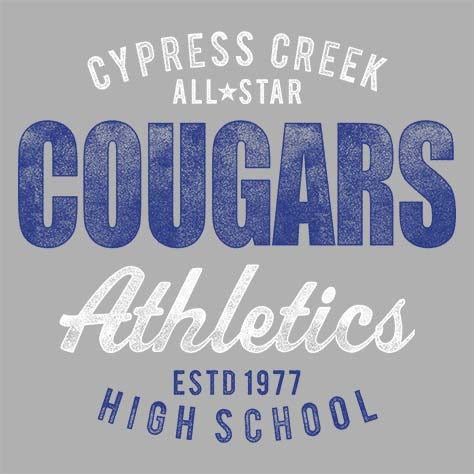 Cypress Creek Cougars Premium Silver T-shirt - Design 34