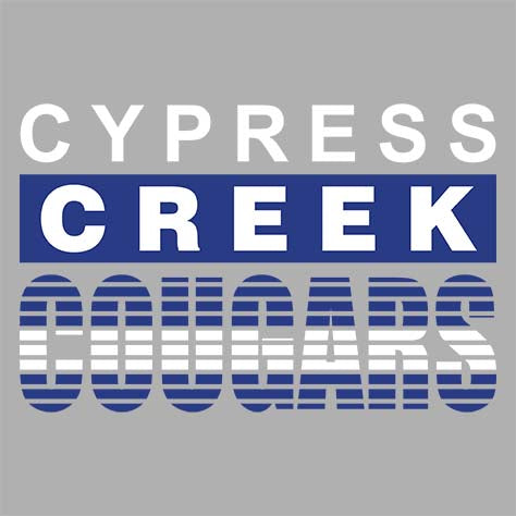 Cypress Creek High School Cougars Sports Grey Garment Design 35