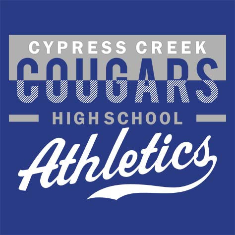 Cypress Creek High School Cougars Royal Blue Garment Design 48