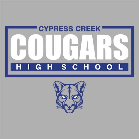 Cypress Creek High School Cougars Sports Grey Garment Design 49