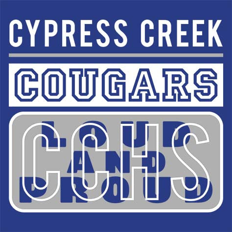 Cypress Creek High School Cougars Royal Blue Garment Design 86