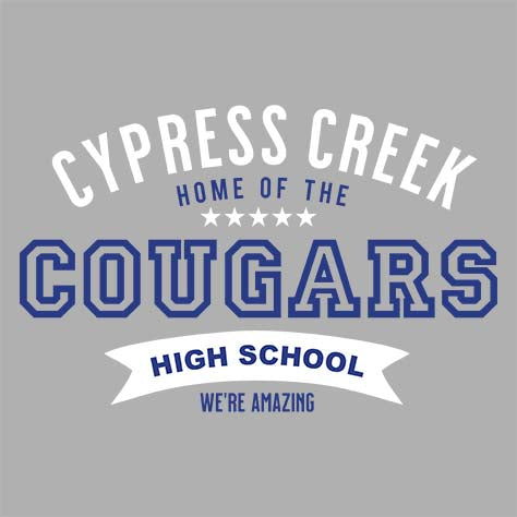 Cypress Creek Cougars Premium Silver T-shirt - Design 96