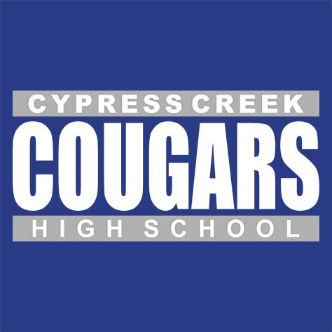 Cypress Creek High School Cougars Royal Blue Garment Design 98