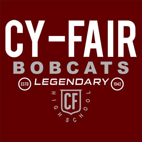 Cy-Fair Bobcats Premium Maroon T-shirt - Design 03