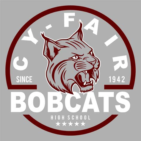 Cy-Fair High School Bobcats Sports Grey Garment Design 04