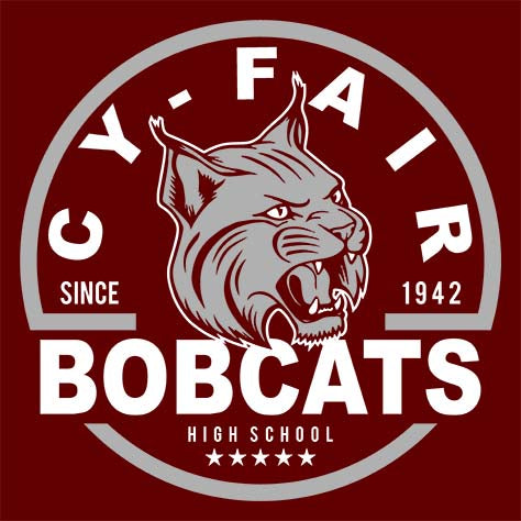 Cy-Fair Bobcats Premium Maroon T-shirt - Design 04