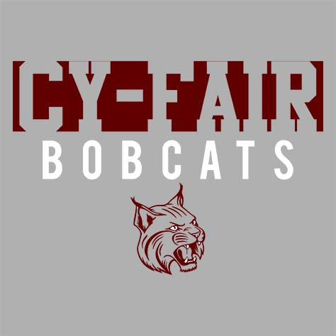 Cy-Fair High School Bobcats Sports Grey Garment Design 06