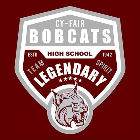 Cy-Fair High School Bobcats Maroon Garment Design 14