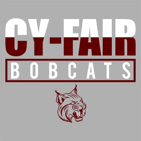 Cy-Fair High School Bobcats Sports Grey Garment Design 29