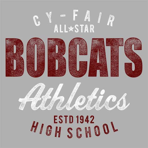 Cy-Fair High School Bobcats Sports Grey Garment Design 34