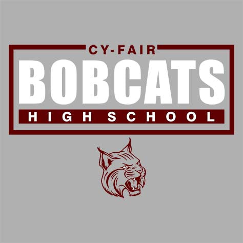 Cy-Fair Bobcats Premium Grey Hoodie - Design 49