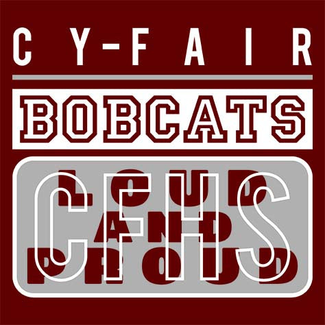 Cy-Fair Bobcats Premium Maroon T-shirt - Design 86