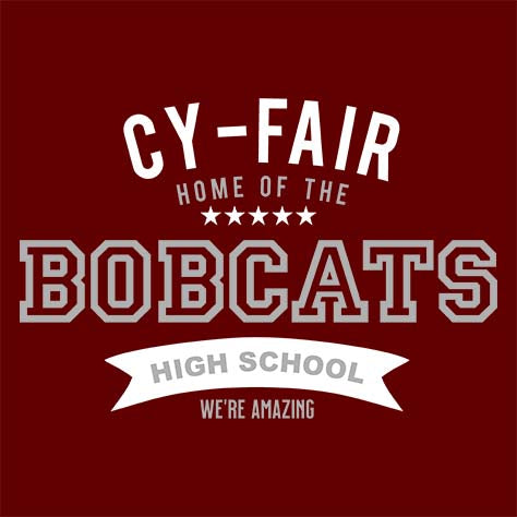 Cy-Fair Bobcats Premium Maroon T-shirt - Design 96