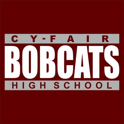 Cy-Fair High School Bobcats Maroon Garment Design 98