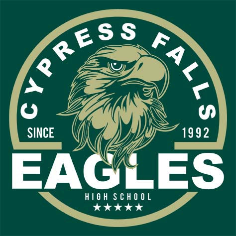 Cypress Falls High School Eagles Forest Green Garment Design 04