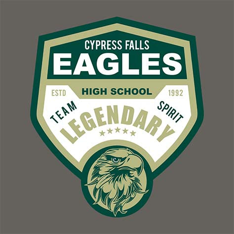 Cypress Falls High School Eagles Charcoal Garment Design 14