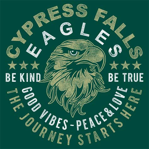 Cypress Falls High School Eagles Forest Green Garment Design 16