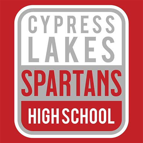 Cypress Lakes High School Spartans Red Garment Design 01