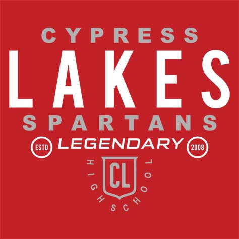 Cypress Lakes Spartans Premium Red T-shirt - Design 03