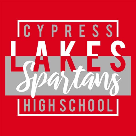Cypress Lakes High School Spartans Red Garment Design 05