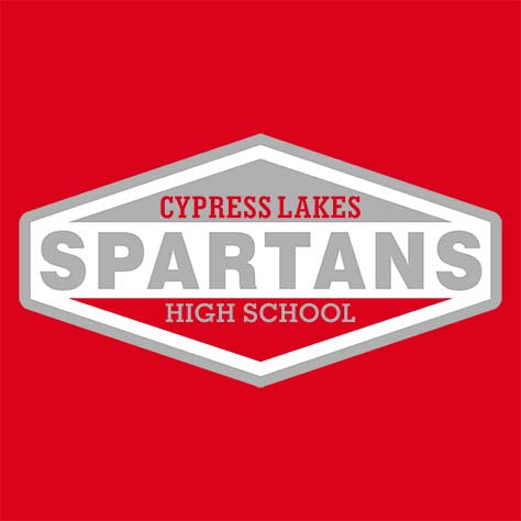 Cypress Lakes High School Spartans Red Garment Design 09